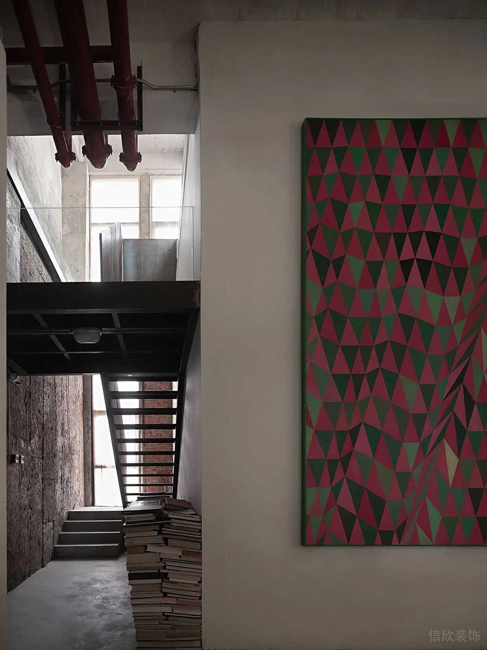 工業(yè)風商務(wù)辦公場所過廊設(shè)計裝修圖