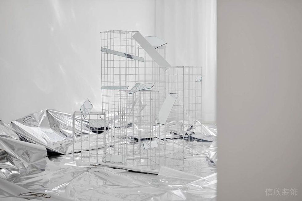 工業(yè)風商務(wù)辦公室廊廳藝術(shù)裝置展示區(qū)裝修圖