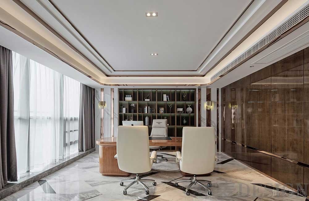 輕奢風(fēng)格辦公空間案例董事長辦公室設(shè)計裝修圖