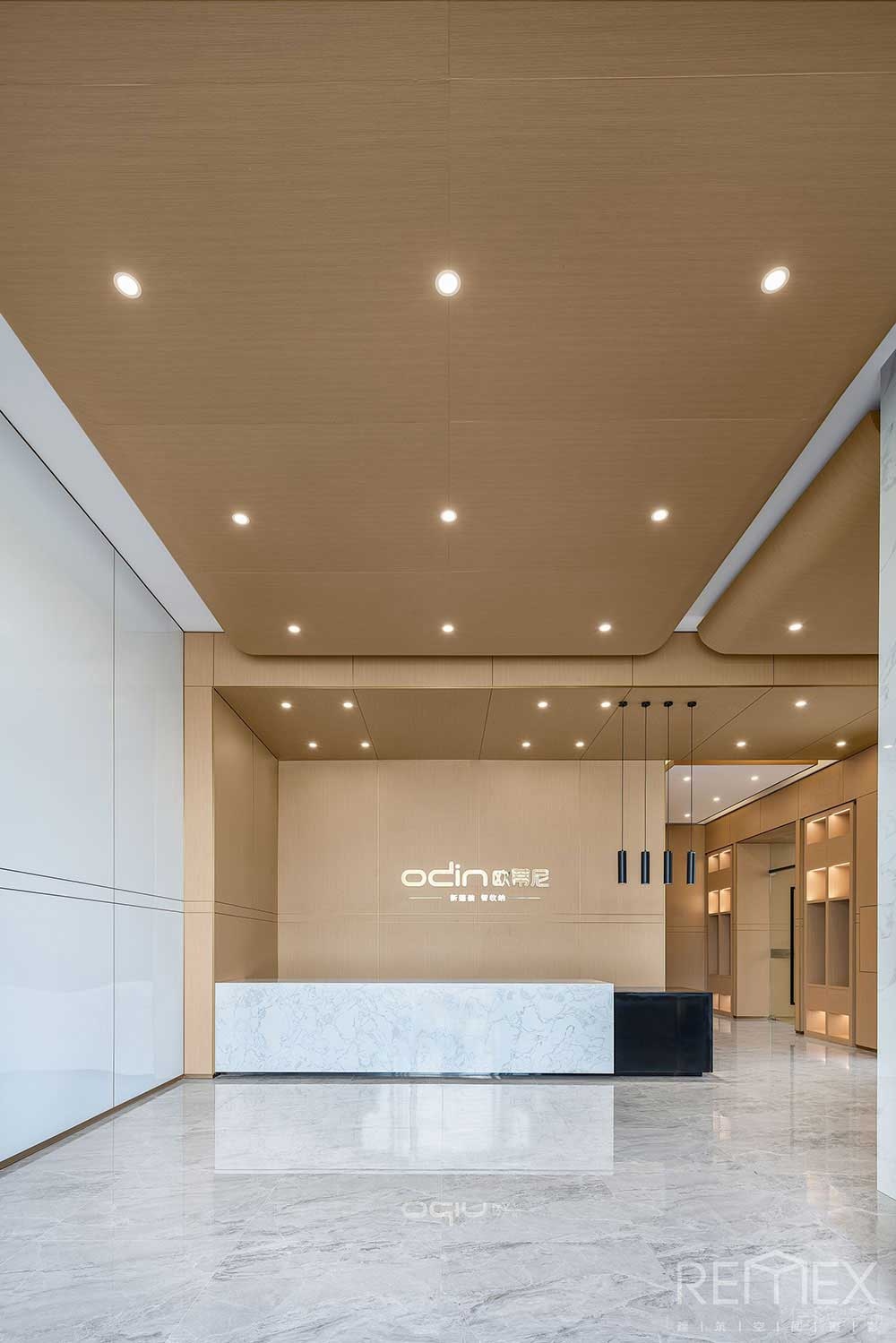 現(xiàn)代北歐風商務辦公場所大堂設計裝修圖