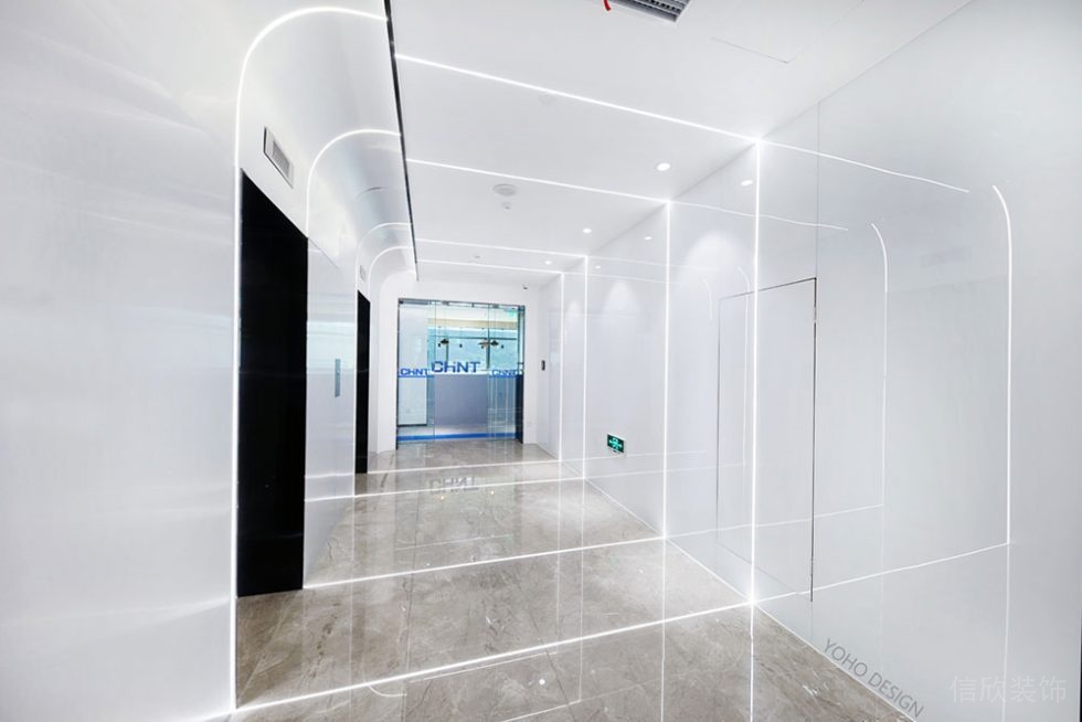 現(xiàn)代風格辦公空間案例電梯廳設計裝修圖