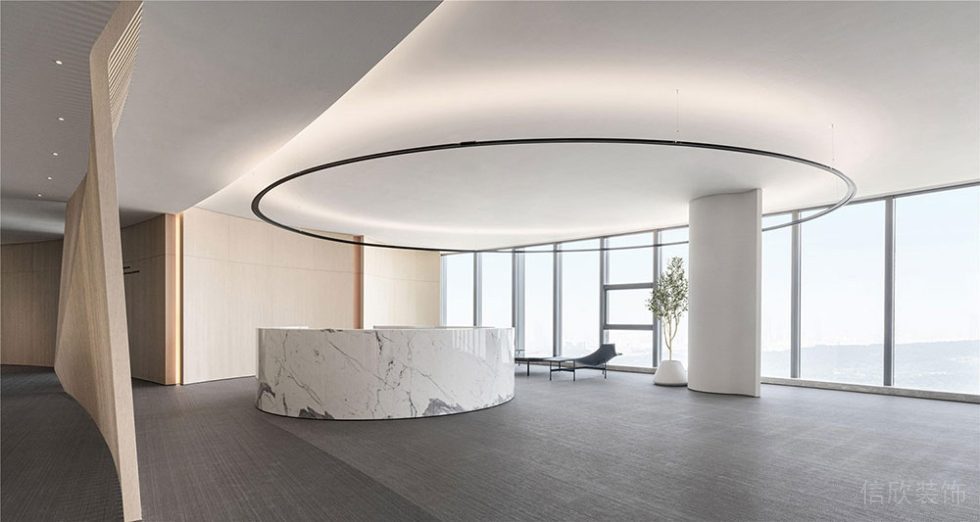 現(xiàn)代風(fēng)格辦公室前廳服務(wù)區(qū)設(shè)計(jì)裝修圖