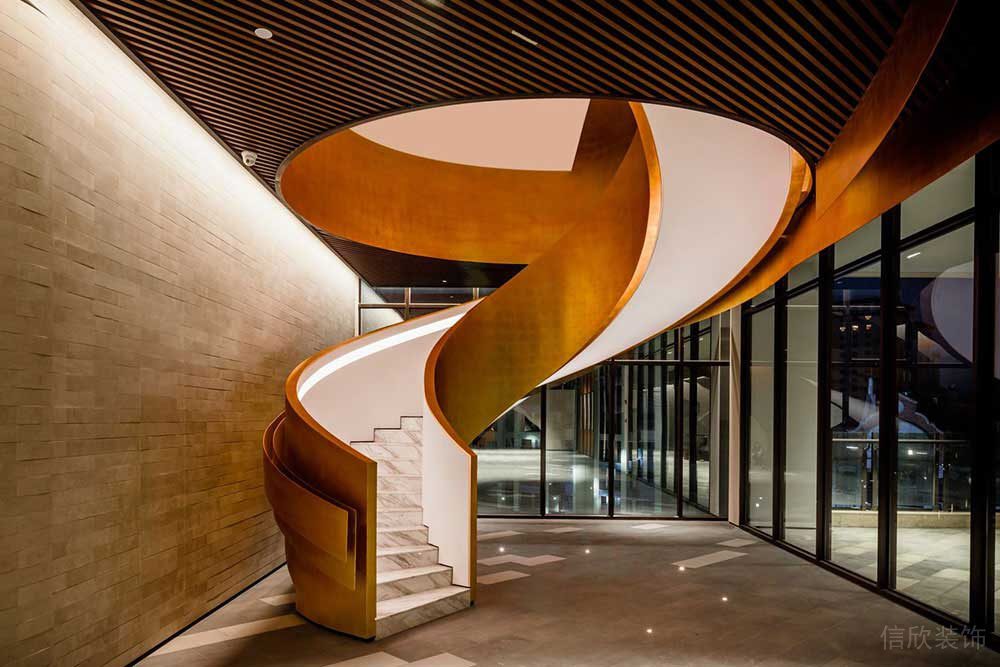 現(xiàn)代風格公共辦公室樓梯廳空間裝修圖