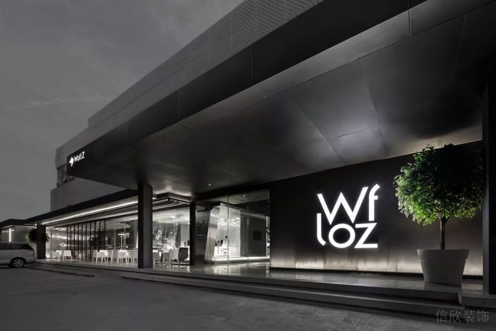 現(xiàn)代風格公共辦公室門頭形象外立面裝修圖