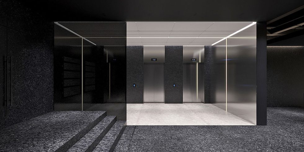 現(xiàn)代風(fēng)格商務(wù)辦公場所電梯廳設(shè)計裝修圖