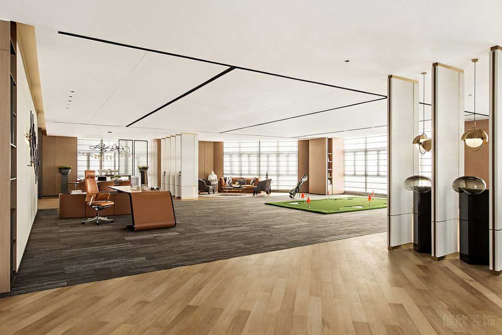 現(xiàn)代風(fēng)格商務(wù)辦公場所高層職員綜合辦公廳裝修圖