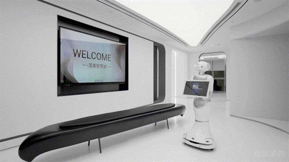 現(xiàn)代風格商務辦公場所廊廳休息區(qū)設計裝修圖