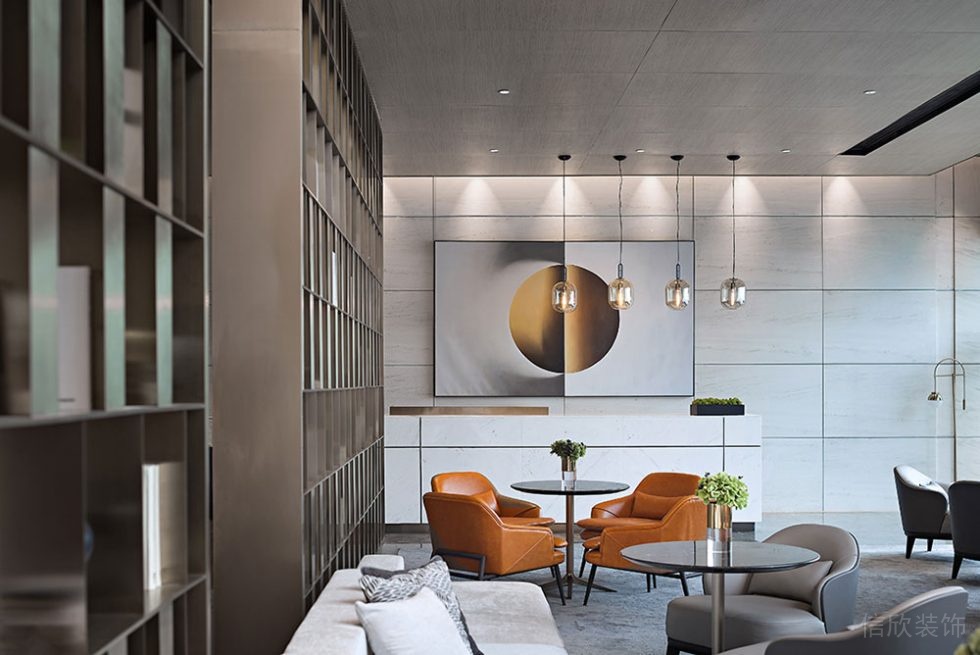 現(xiàn)代風格商務辦公場所前廳會客區(qū)裝修圖