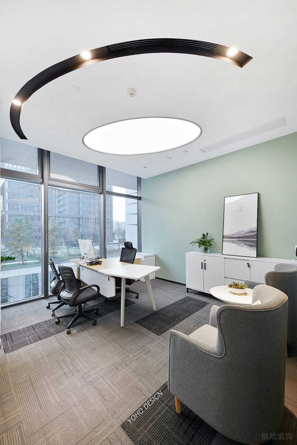 現(xiàn)代風格商務辦公場所總監(jiān)辦公室空間設計裝修圖