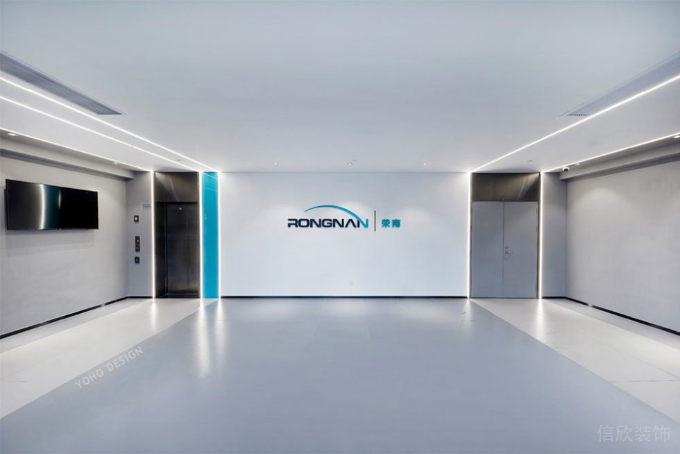 現(xiàn)代風格商務辦公空間電梯廳裝修圖