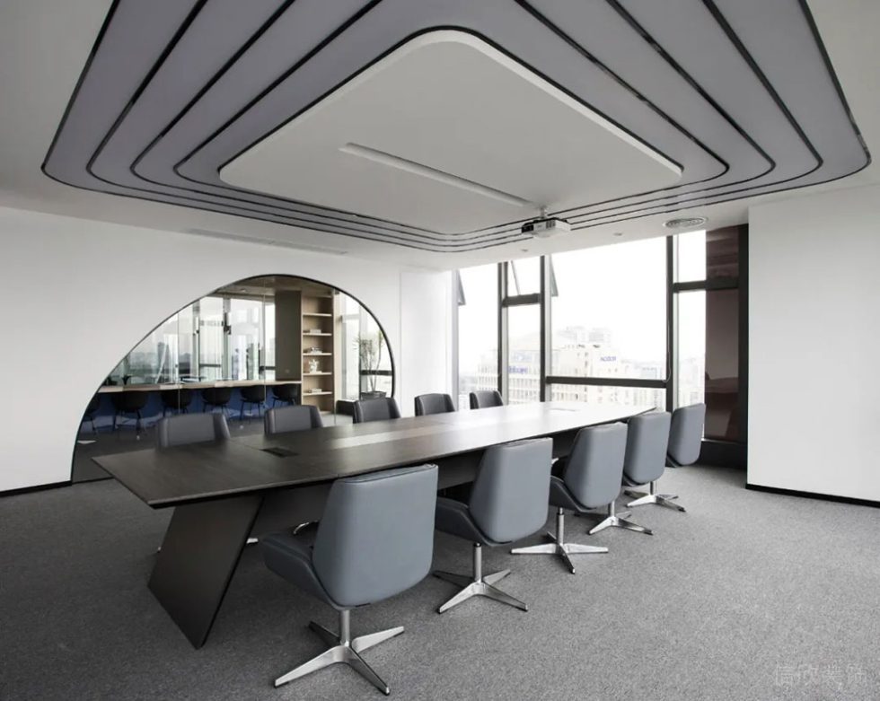 現(xiàn)代風格商務辦公空間工作會議室案例裝修圖