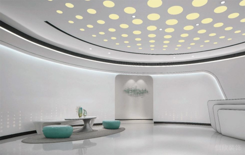 現(xiàn)代風格商務辦公空間會客接待廳設計裝修圖