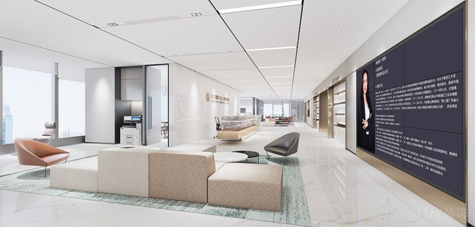 現(xiàn)代風(fēng)格商務(wù)辦公空間會客接待廳裝修圖
