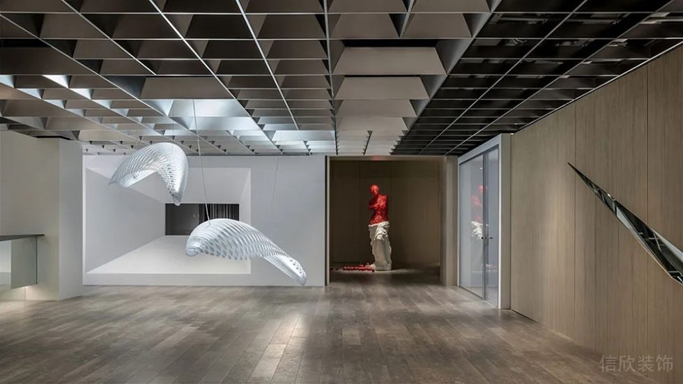 現(xiàn)代風格商務辦公空間前廳藝術(shù)展示區(qū)裝修圖