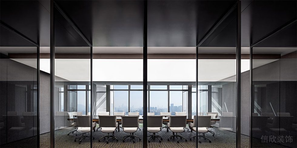 現(xiàn)代風格商務辦公空間洽談裝修圖會議室