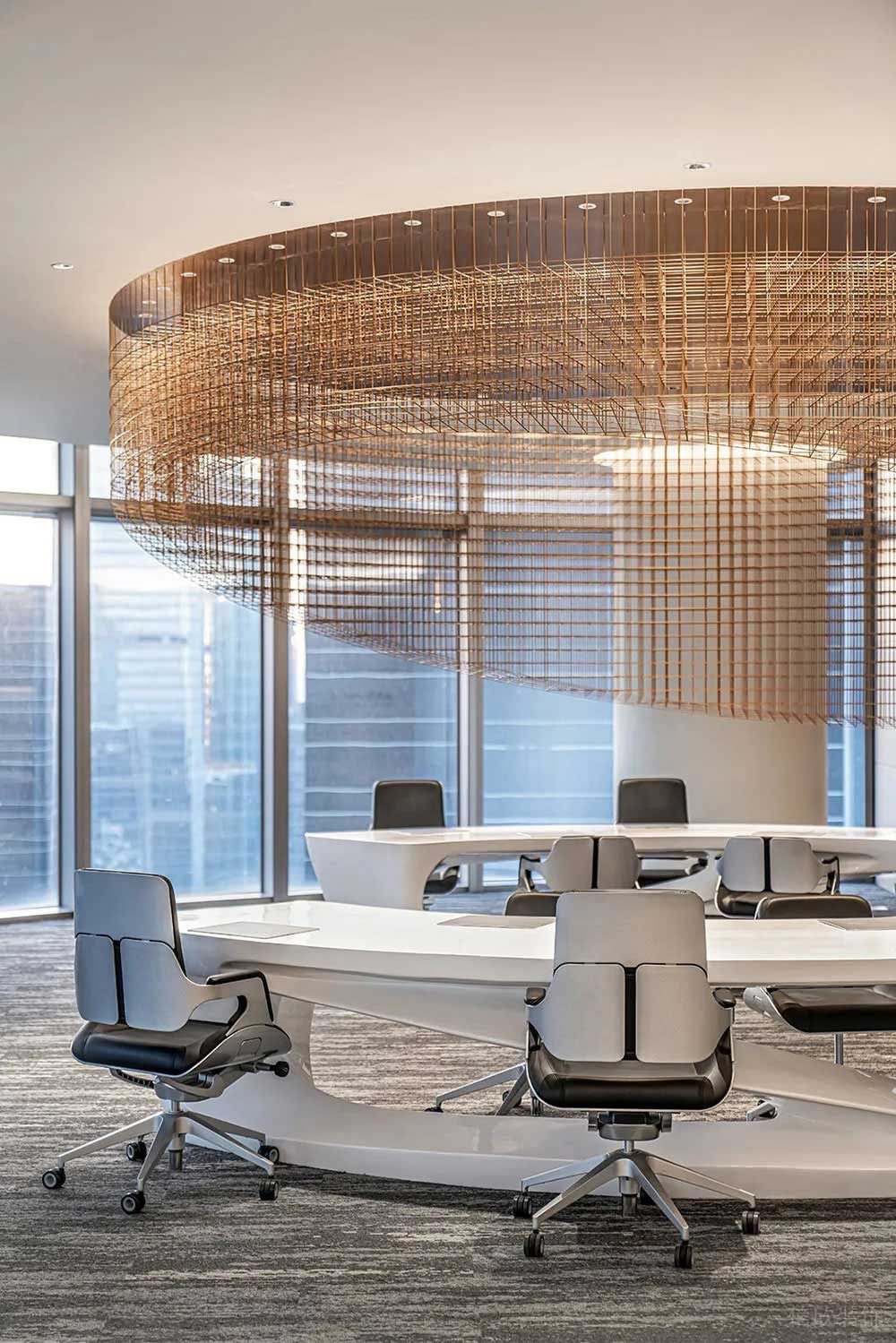 現(xiàn)代風格商務辦公空間特色辦公廳設計裝修圖