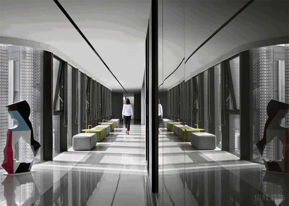 現(xiàn)代風(fēng)格商務(wù)辦公空間走廊案例裝修圖