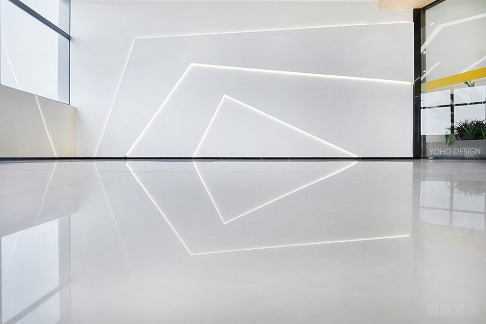 現(xiàn)代風(fēng)格商務(wù)辦公室門廳背景墻裝修圖