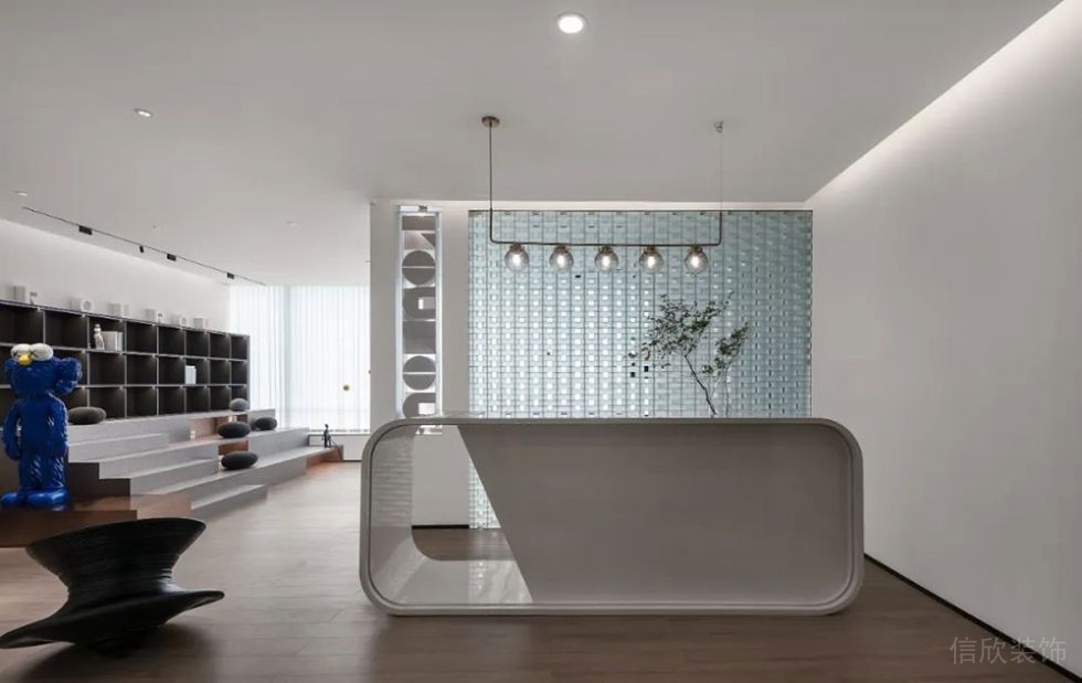 現(xiàn)代風(fēng)格商務(wù)辦公室前臺空間設(shè)計裝修圖