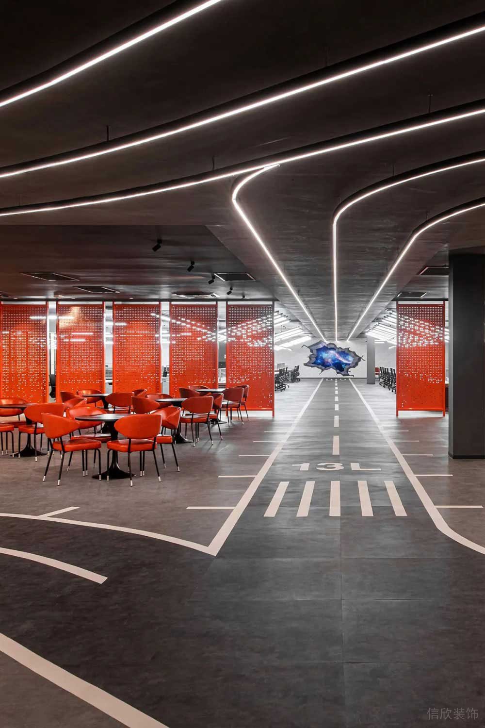 現(xiàn)代工業(yè)風(fēng)辦公空間特色商務(wù)洽談廳裝修圖