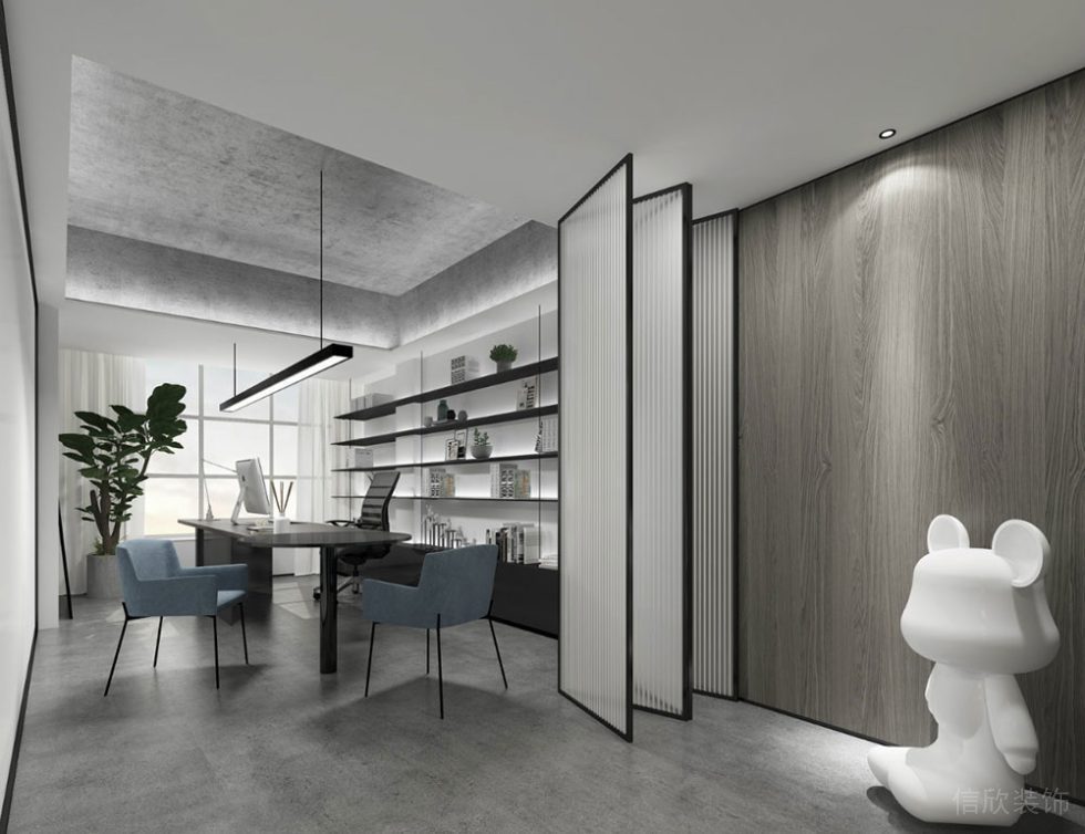 現(xiàn)代工業(yè)風(fēng)商務(wù)辦公空間人事主管辦公室裝修圖