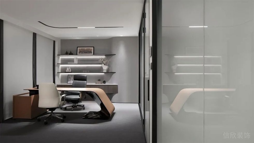 現(xiàn)代簡(jiǎn)約風(fēng)格辦公空間案例業(yè)務(wù)主管辦公室裝修圖