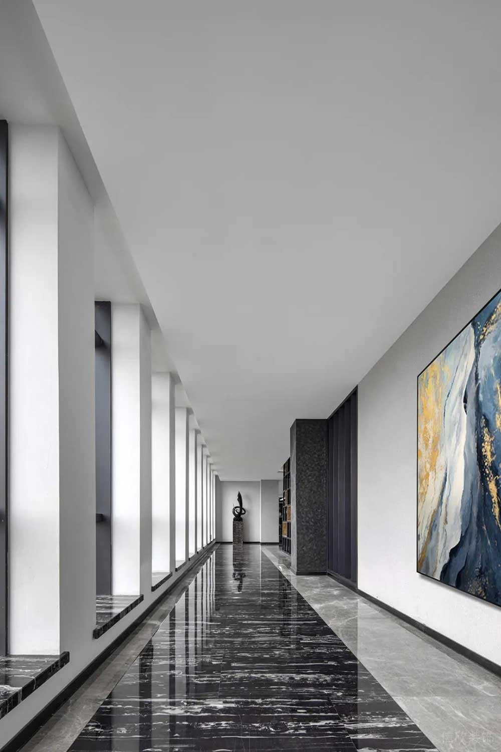 現(xiàn)代簡(jiǎn)約風(fēng)格辦公空間案例走廊設(shè)計(jì)裝修圖