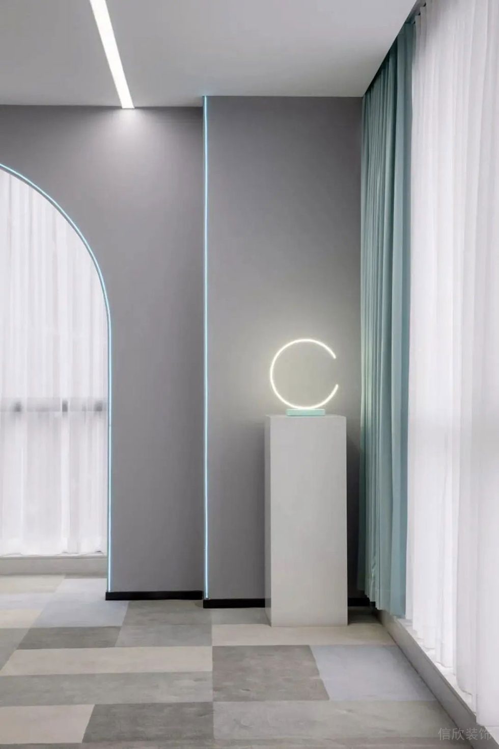 現(xiàn)代簡(jiǎn)約風(fēng)格辦公室過廊設(shè)計(jì)裝修圖