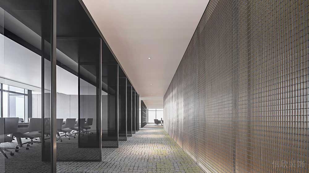 現(xiàn)代簡(jiǎn)約風(fēng)格商務(wù)辦公場(chǎng)所過(guò)道空間設(shè)計(jì)裝修圖