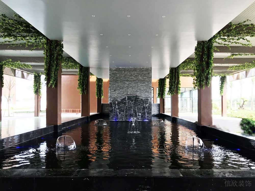 現(xiàn)代簡(jiǎn)約風(fēng)格商務(wù)辦公場(chǎng)所門(mén)廳水景裝修圖