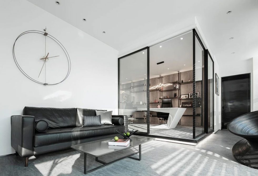 現(xiàn)代簡約風(fēng)格商務(wù)辦公空間經(jīng)理辦公室接待區(qū)裝修圖