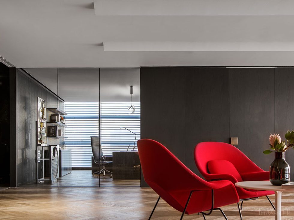 現(xiàn)代簡約風(fēng)格商務(wù)辦公空間休閑接待區(qū)裝修圖