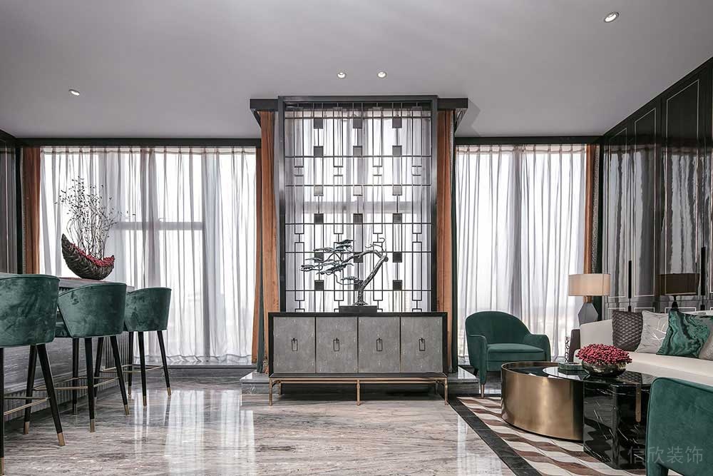 新中式風(fēng)格辦公空間貴賓接待包廂裝修圖