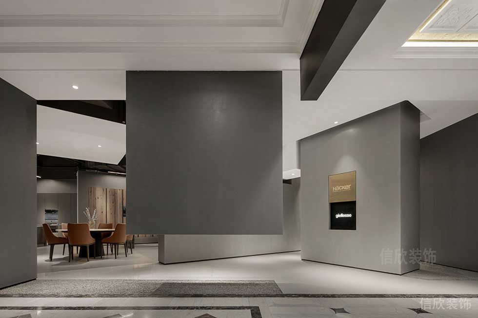 現(xiàn)代簡(jiǎn)約風(fēng)辦公室裝修效果圖灰色墻體設(shè)計(jì)大理石地板