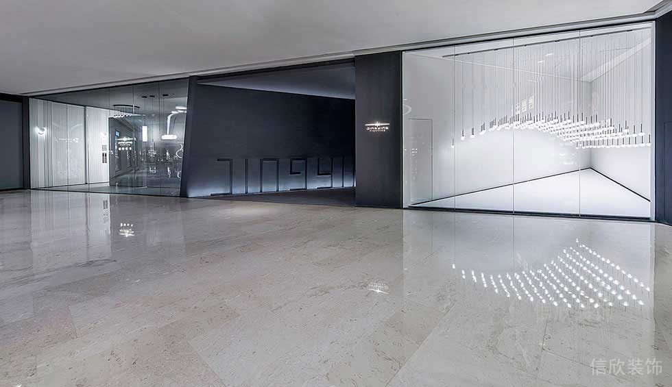 大理石地板水晶吊頂裝修黑白色調(diào)裝修圖店鋪設(shè)計(jì)