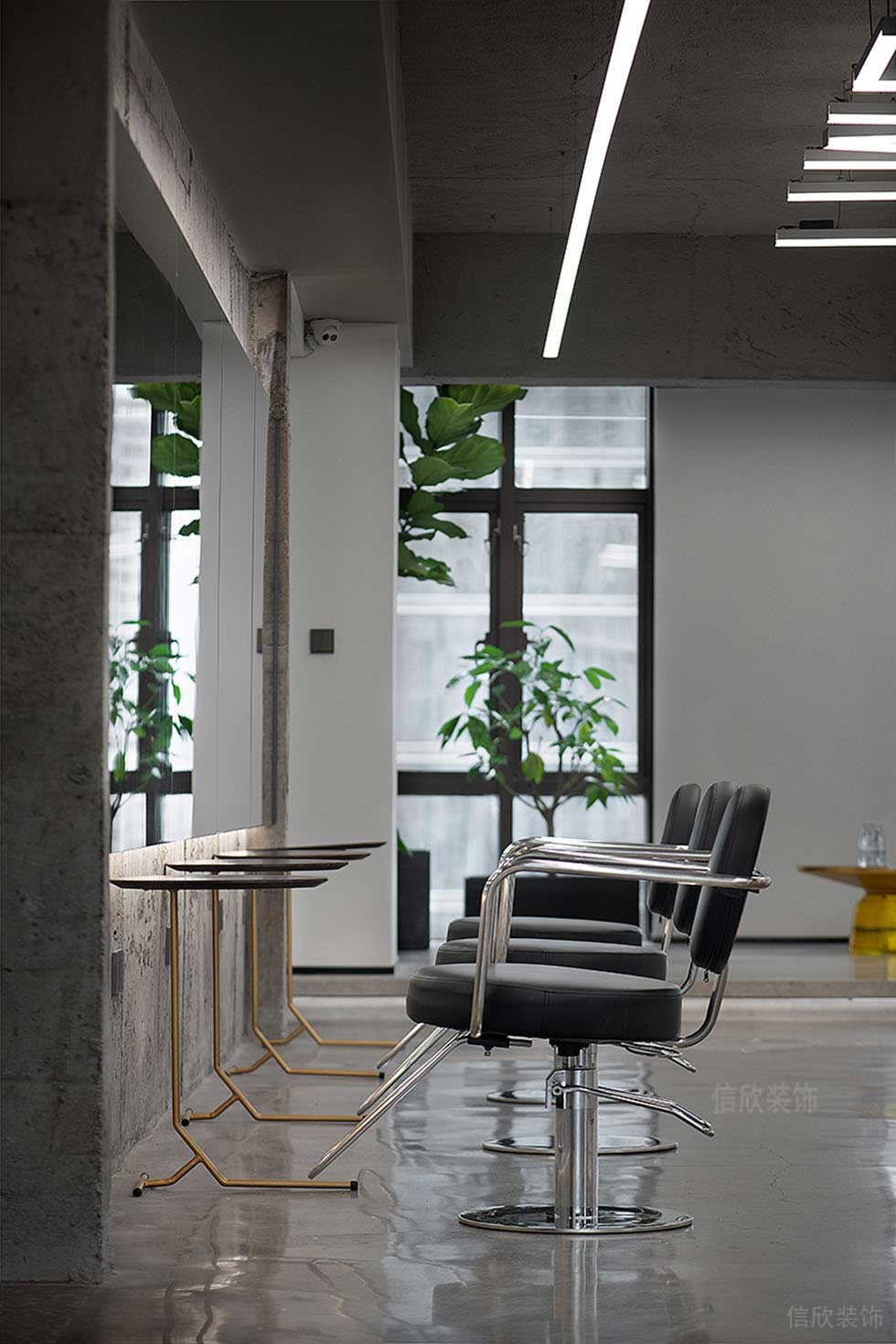 現(xiàn)代工業(yè)風(fēng)理發(fā)店美發(fā)區(qū)裝修設(shè)計(jì)