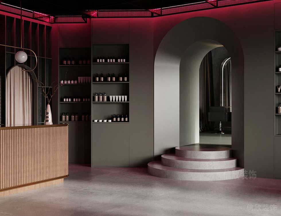 深圳龍崗北歐輕奢美發(fā)店大廳裝修設(shè)計(jì)