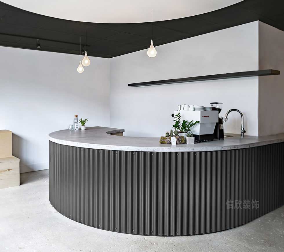 黑色的小理發(fā)店吧臺裝修