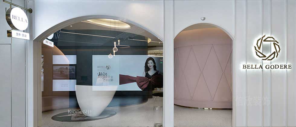 優(yōu)雅的美容美發(fā)店裝修外立面裝修設(shè)計