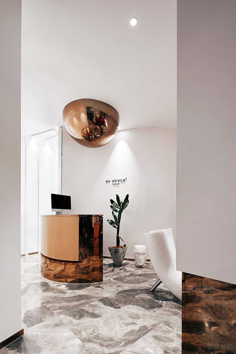 深圳美發(fā)造型沙龍前臺裝修設計