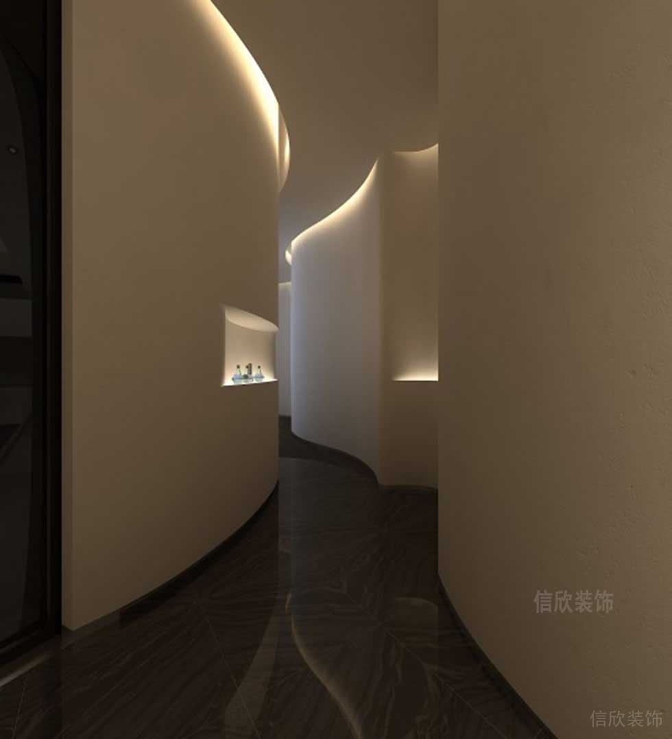300平方美發(fā)店走廊裝修設(shè)計(jì)