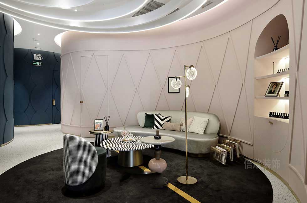 優(yōu)雅的美容美發(fā)店裝修洽談區(qū)裝修設(shè)計