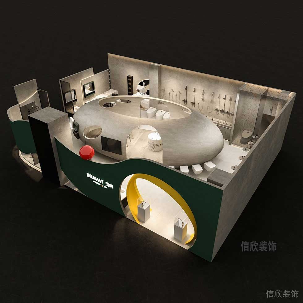 鏤空門店裝修弧線設(shè)計(jì)懸掛區(qū)裝修效果圖