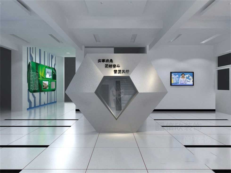 電子公司企業(yè)展廳大廳裝修設(shè)計(jì)