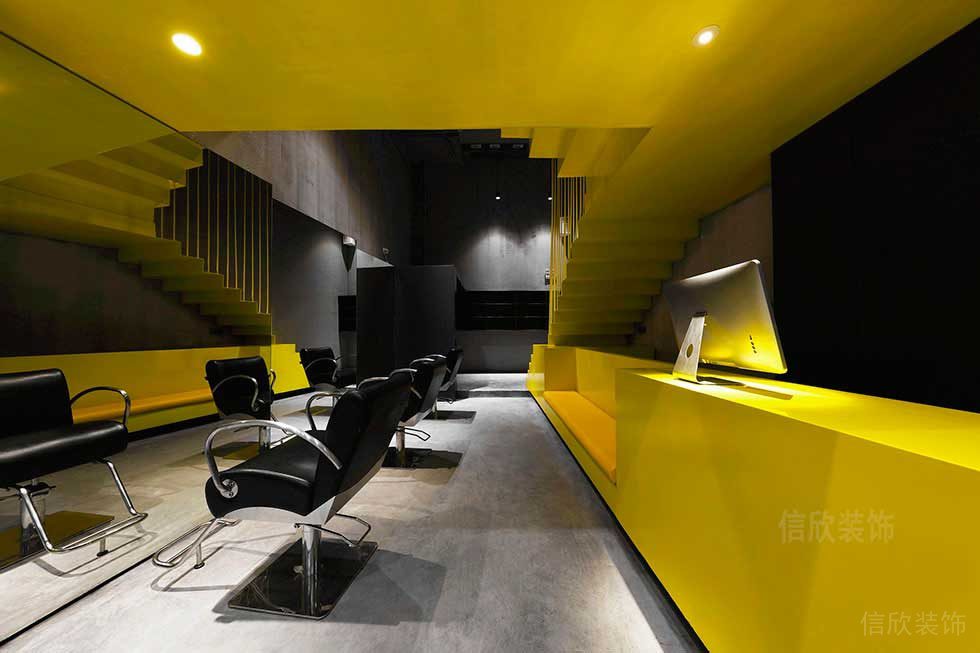 深圳鹽田工業(yè)風(fēng)美發(fā)店大廳裝修設(shè)計 深圳鹽田工業(yè)風(fēng)美發(fā)店大廳裝修設(shè)計