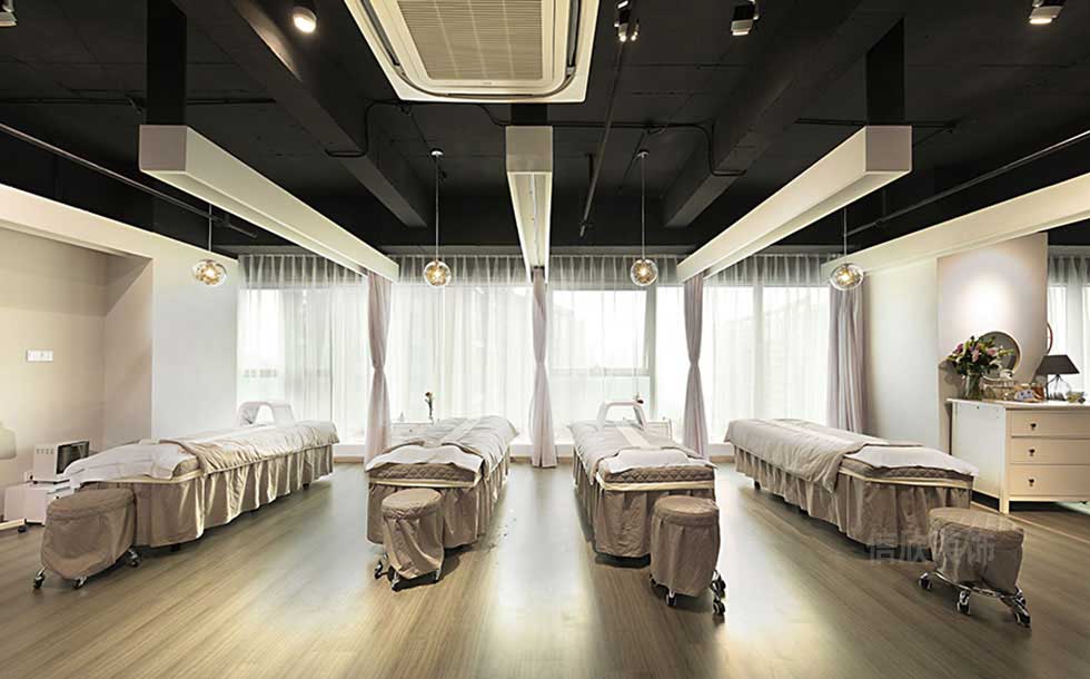 黑色時尚美容店美容區(qū)裝修設(shè)計(jì)