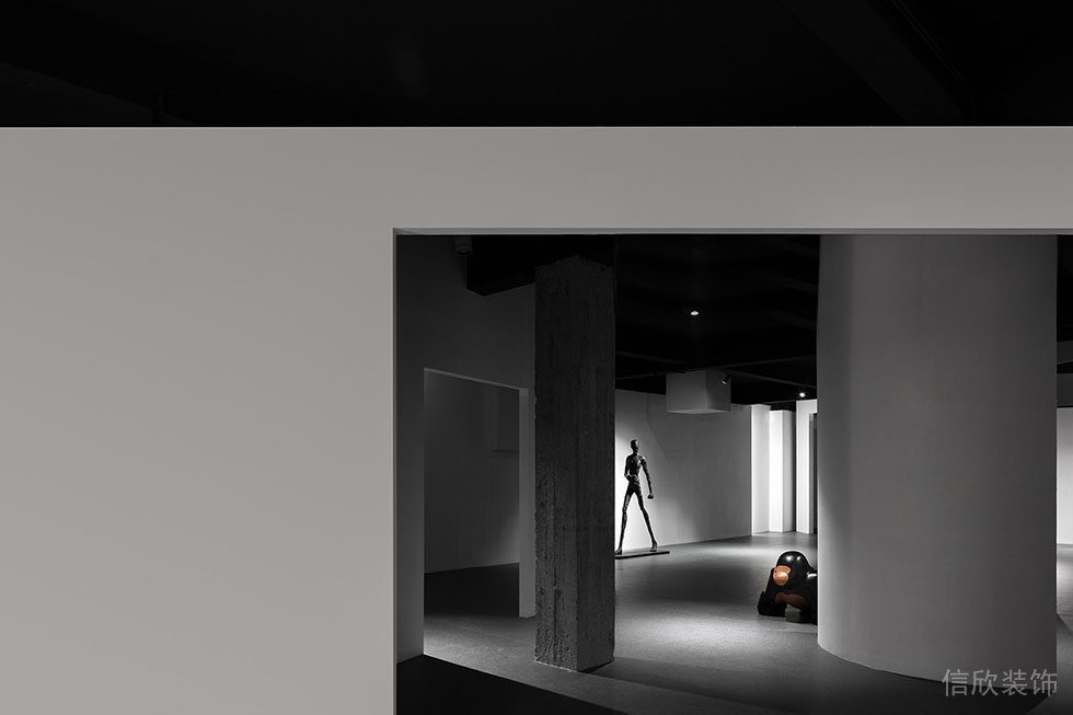 黑白色調(diào)現(xiàn)代簡約風(fēng)墻體隔斷效果圖墻柱創(chuàng)意設(shè)計