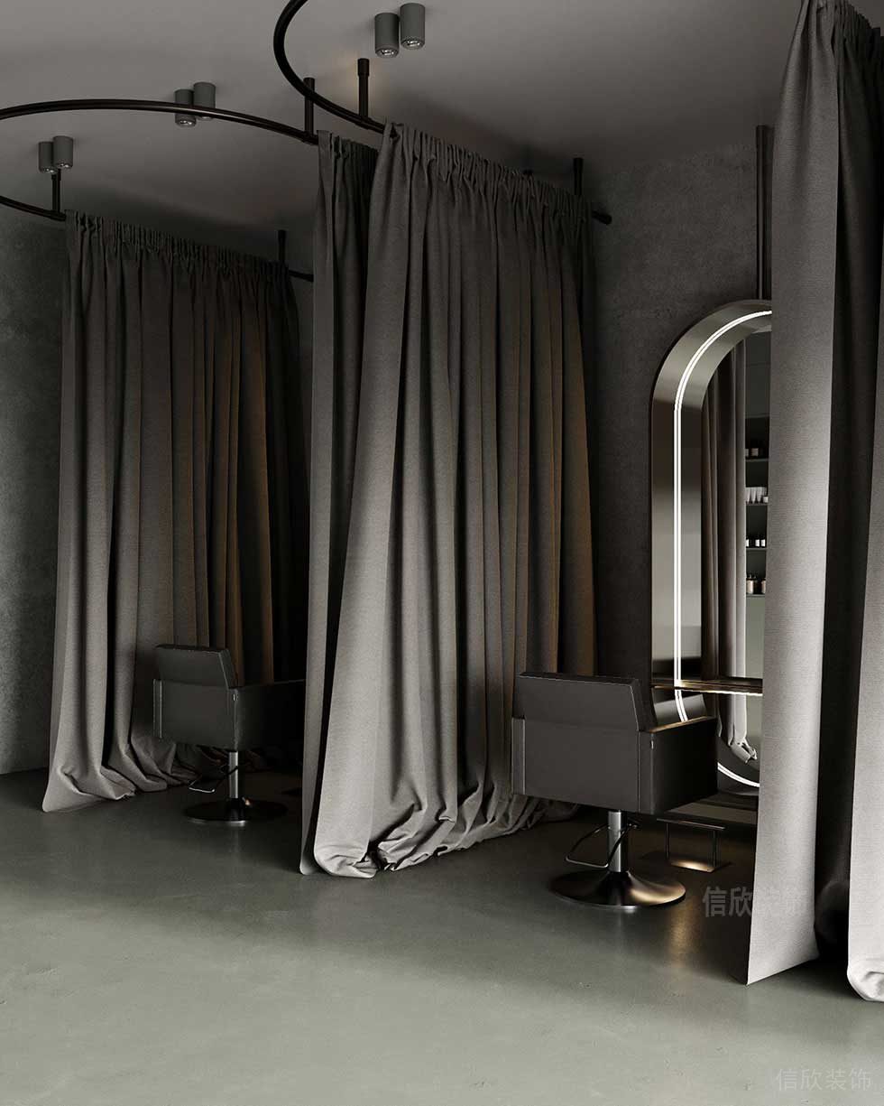 深圳龍崗北歐輕奢美發(fā)店造型區(qū)裝修設(shè)計(jì)