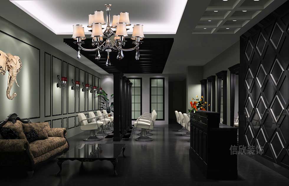 深圳剪藝?yán)戆l(fā)店大廳裝修設(shè)計