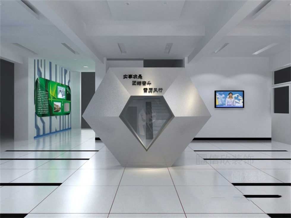電子公司企業(yè)展廳企業(yè)LOGO裝修設(shè)計(jì)